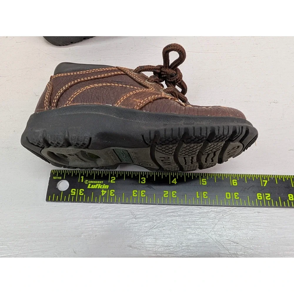Thom McAn Ankle‎ Boots Toddler Size 7W Leather Brown Lace Up Skid Resistant